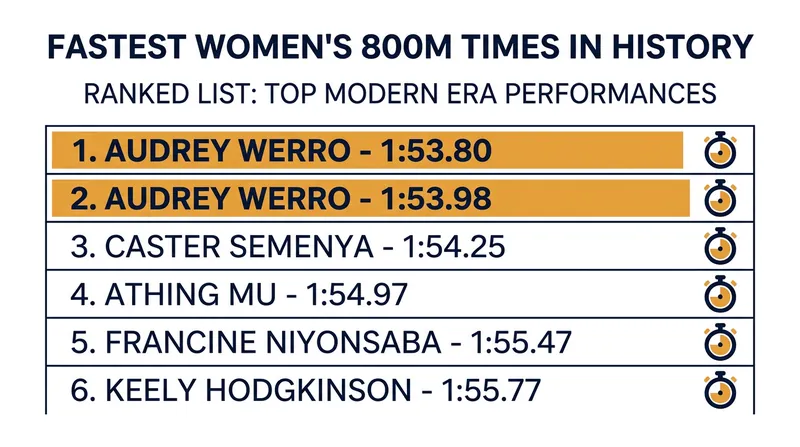 Werro's back-to-back performances have rewritten the all-time 800m lists.