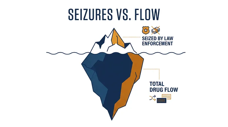 Drug policy experts note that seizure data only measures what is caught, leaving the total flow of drugs a 'known unknown.'