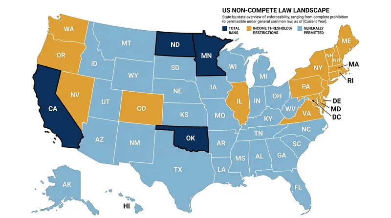 The enforceability of non-compete agreements now depends heavily on state-specific legislation and income thresholds.