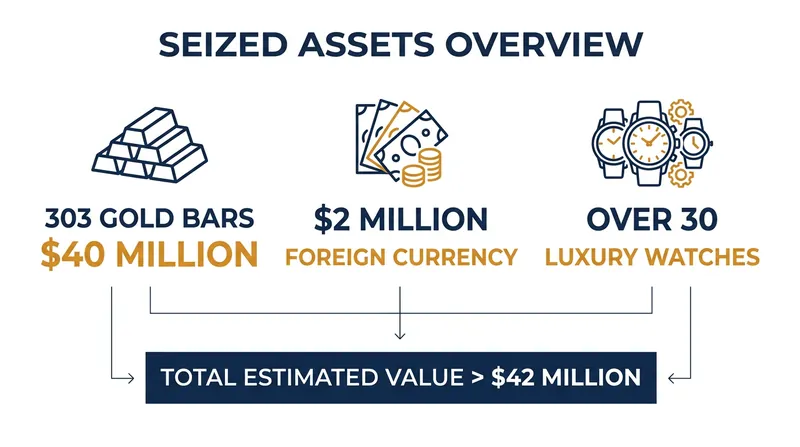 The physical assets recovered by the FBI exceeded $40 million in total value.