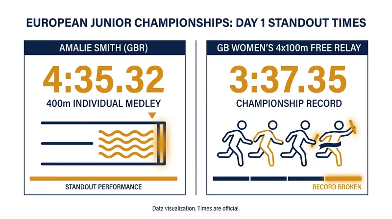 Record-breaking times from the opening day of competition in Munich.