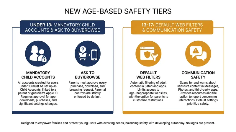 How Apple's new safety architecture scales protections based on a child's age.