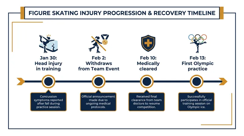 Timeline of Stellato-Dudek's rapid medical clearance ahead of the Milano Cortina Games.