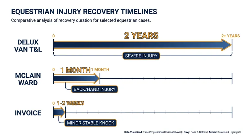 Recovery timelines vary drastically depending on the nature of the equestrian injury.