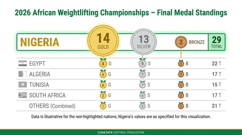 Nigeria's dominant medal haul at the 2026 African Championships.