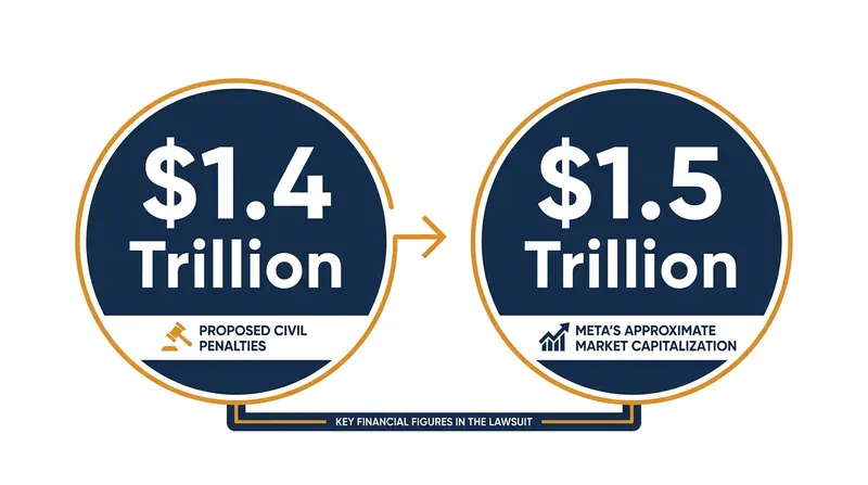 The civil penalties sought by the four states are nearly equal to Meta's entire market capitalization.
