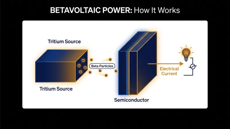 Unlike thermal nuclear reactors, betavoltaic batteries generate electricity directly from decaying isotopes.
