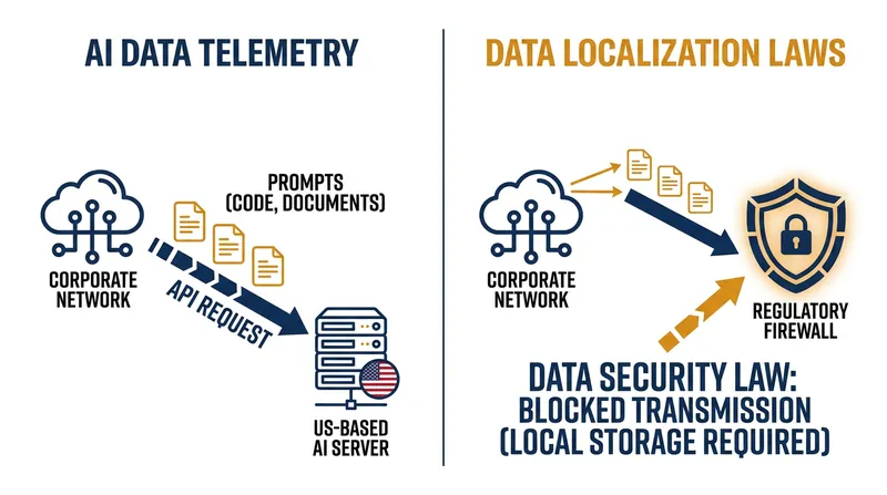How enterprise AI API calls conflict with strict data localization mandates.