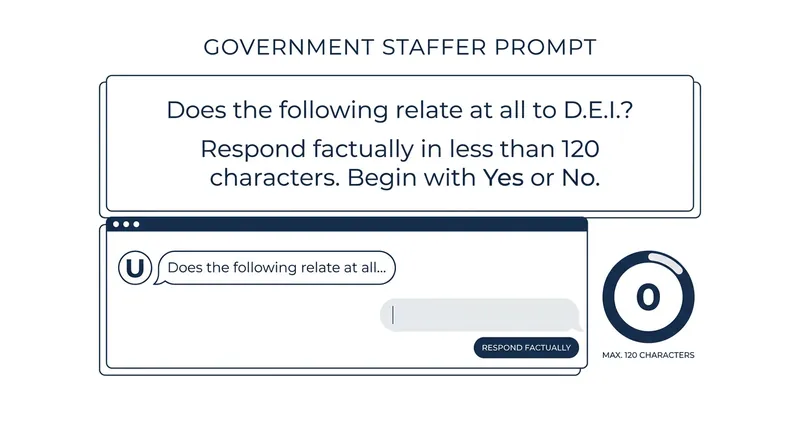 The rigid prompt used by DOGE staffers provided a 'smoking gun' of discriminatory intent, according to legal scholars.