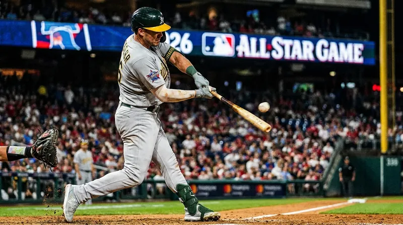Athletics first baseman Nick Kurtz leads the majors with 66 RBIs and was recently named an All-Star starter.