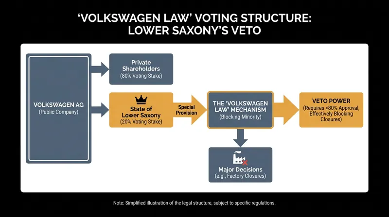 The unique governance structure that gives regional politicians a veto over Volkswagen's factory closures.
