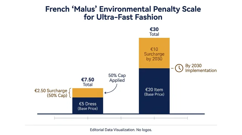 The environmental penalty is capped at 50% of the item's pre-tax price.