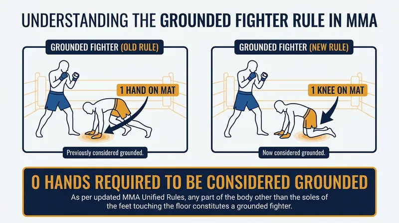 Fighters can no longer gain immunity from head strikes simply by placing a hand on the mat.