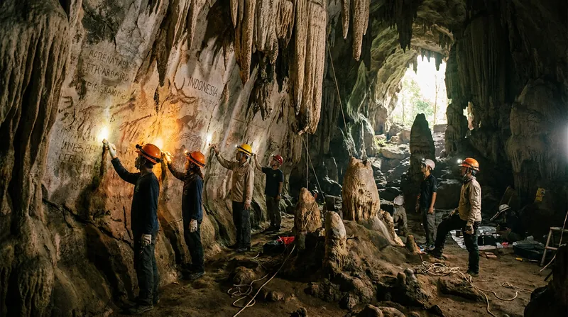 The Maros-Pangkep karst region in Sulawesi contains hundreds of caves, many holding undocumented ancient art.