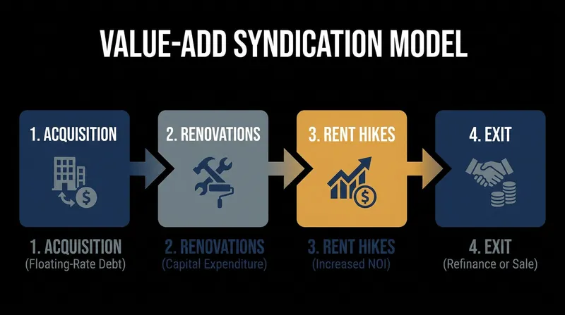 The standard playbook for multifamily syndicators during the low-interest-rate era.