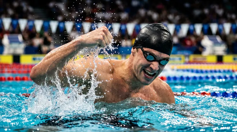 Great Britain's Max Morgan secured a crucial gold medal in the 50m breaststroke to keep his team in the hunt.