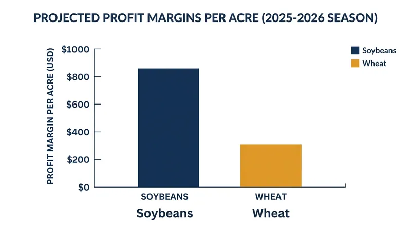 Higher profit margins for row crops like soybeans have driven farmers to plant fewer acres of wheat.