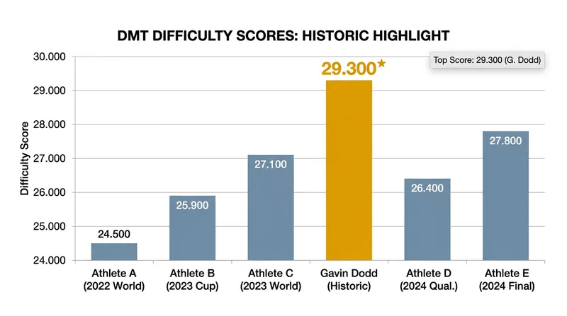 Canada's Gavin Dodd shattered difficulty records with the world's first triff to back full-full in competition.