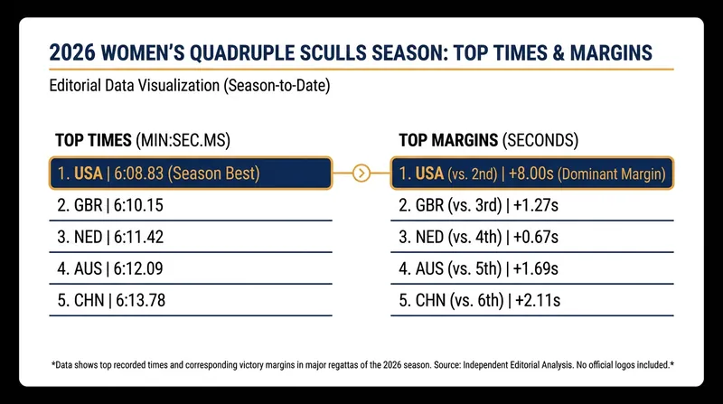 The USA crew set a massive benchmark with an 8-second victory margin at World Cup II.