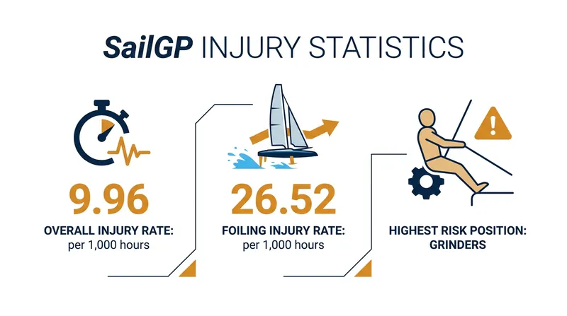 A 2026 study published in Sports Health quantified the extreme physical toll of foiling on SailGP athletes.