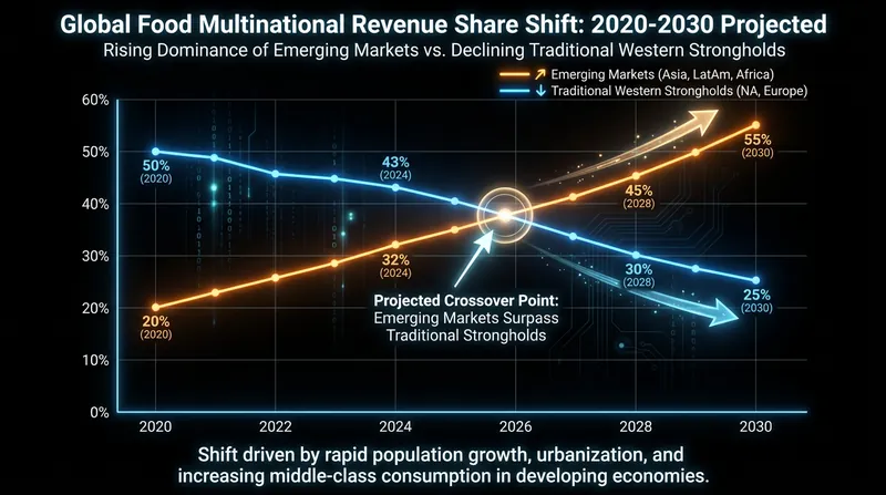 Emerging markets are projected to account for the majority of global food industry growth over the next decade.