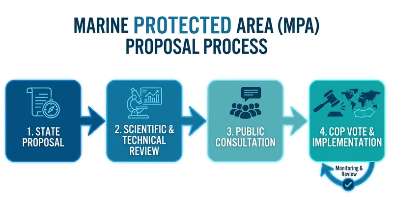 The rigorous process required to establish a new Marine Protected Area in international waters.