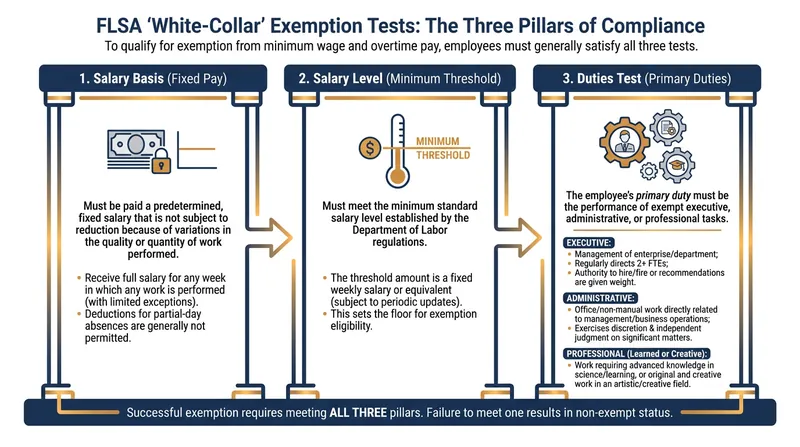 To qualify for an overtime exemption, an employee must satisfy all three prongs of the DOL's test.