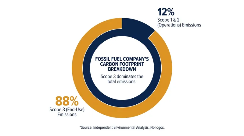 Scope 3 emissions, generated when consumers burn fossil fuels, account for the vast majority of an energy company's climate impact.