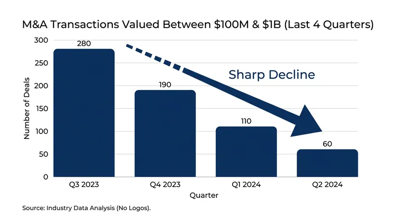 The 'Missing Middle': Transactions under $1 billion have ground to a near halt amid valuation standoffs.