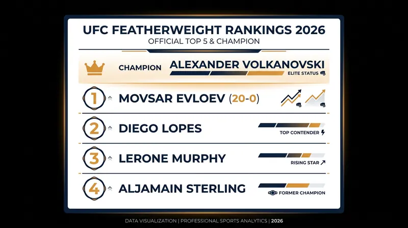 The 2026 UFC Featherweight Championship picture following the spring schedule.
