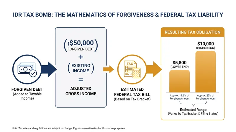 How cancelled student debt translates into a sudden federal tax liability.