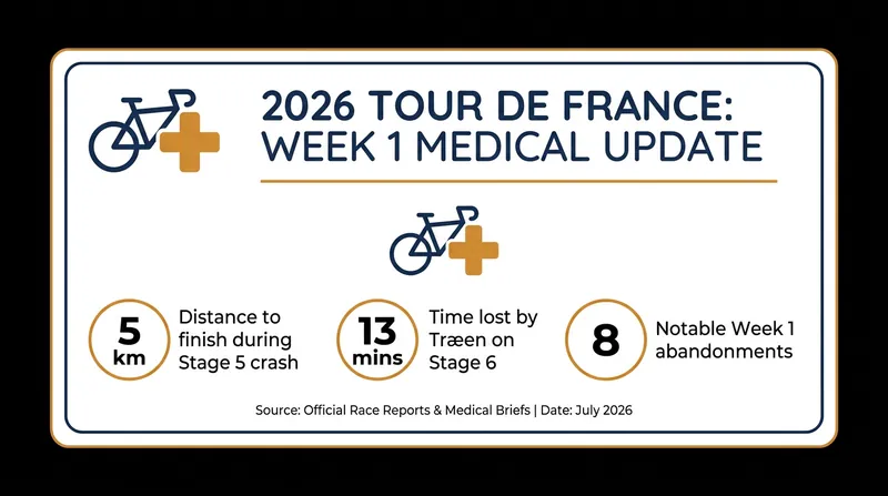 A snapshot of the attrition and time gaps defining the first week of the 2026 Tour.