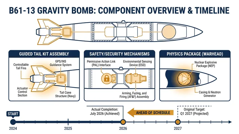 The B61-13 combines the modern safety features of the B61-12 with a higher-yield physics package.