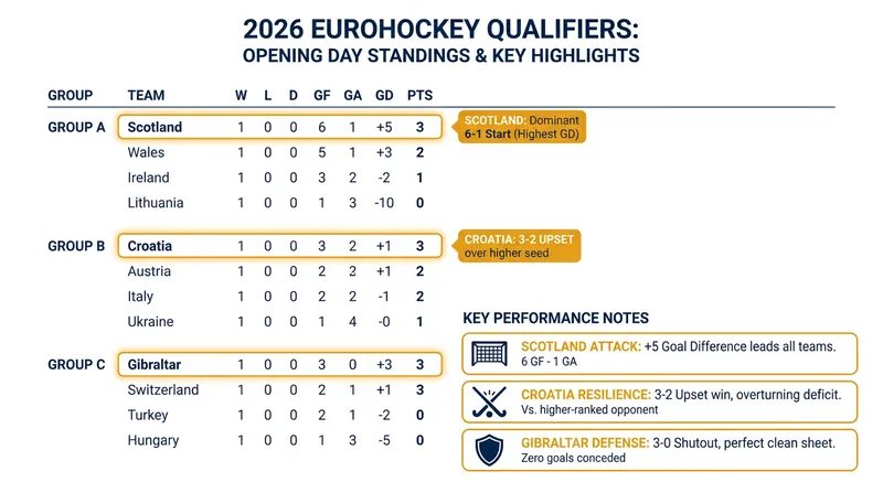 Opening day results have already shaken up the expected standings across the qualifier brackets.