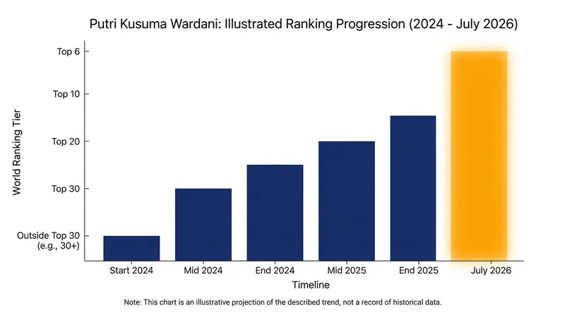 Wardani's steady climb up the BWF rankings over the past two seasons.
