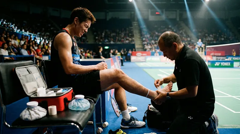 The grueling BWF World Tour calendar frequently forces players to manage chronic lower-body injuries.