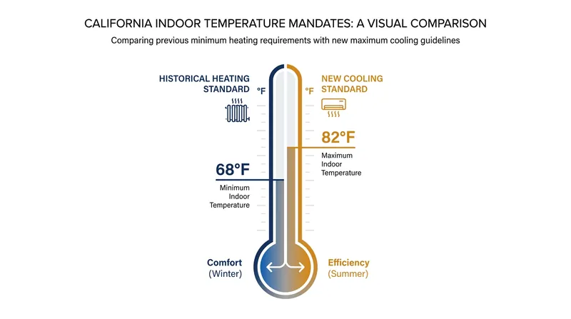 For decades, California only mandated minimum heating levels. The new code introduces a cooling ceiling.