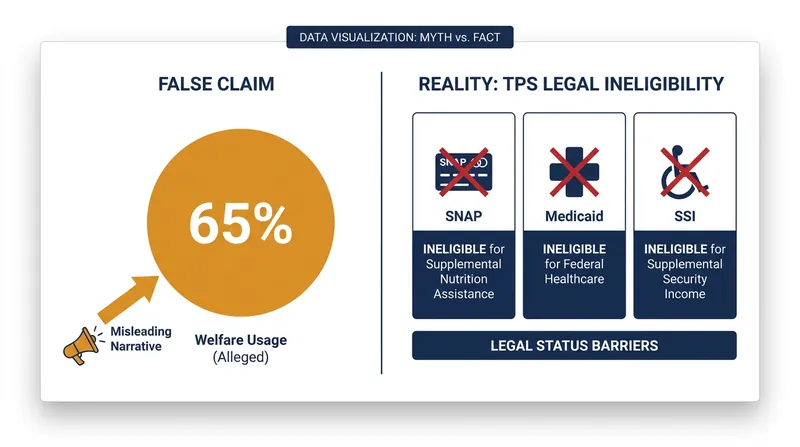 TPS recipients are legally barred from most federal means-tested benefits under the 1996 welfare reform law.