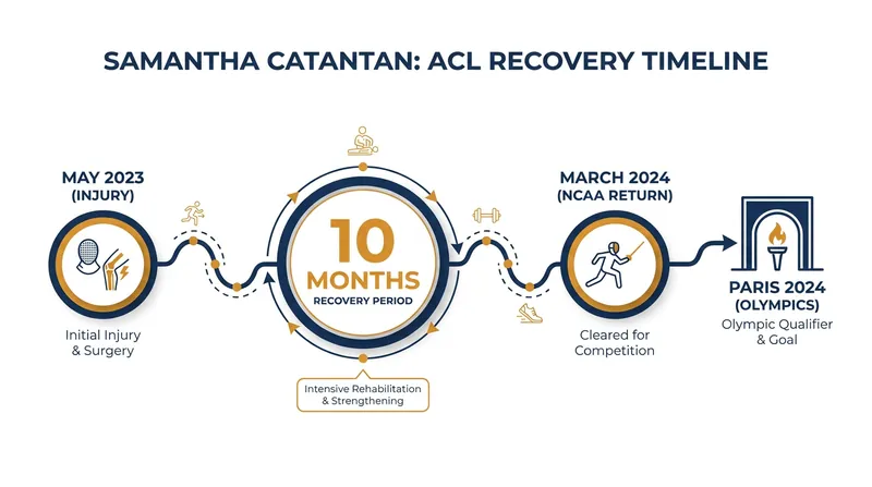 Samantha Catantan's accelerated 10-month recovery timeline allowed her to qualify for the Paris Games.
