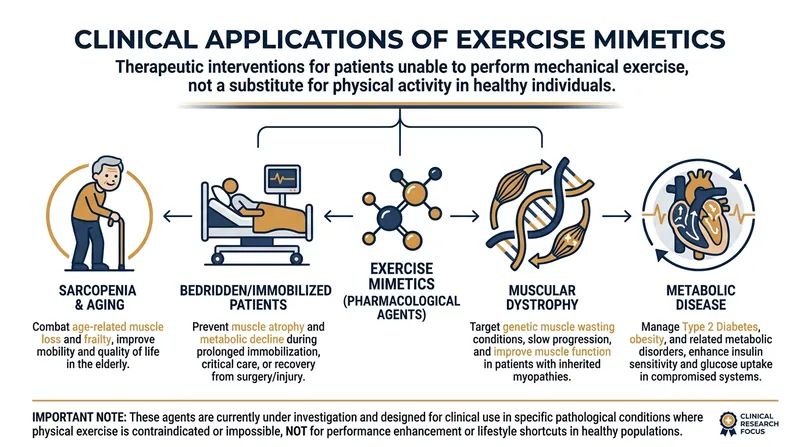 The primary clinical targets for centrally acting exercise-mimicking therapeutics.