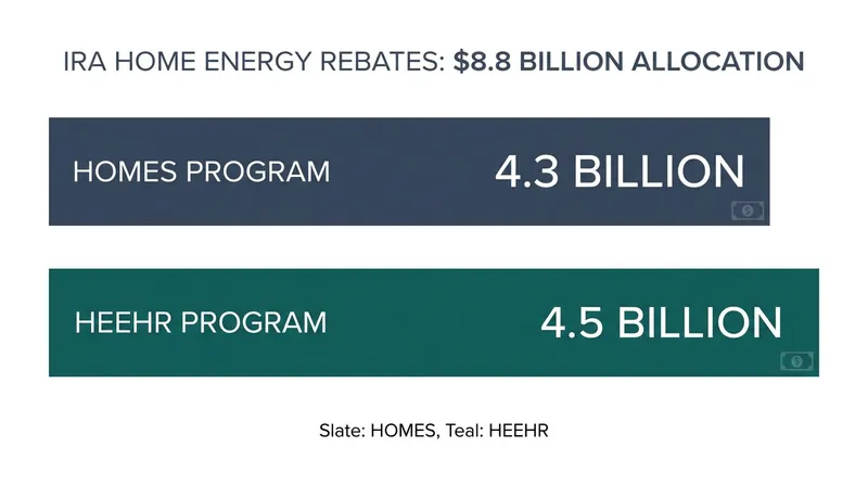 The $8.8 billion in funding is split between performance-based whole-home rebates and point-of-sale appliance discounts.