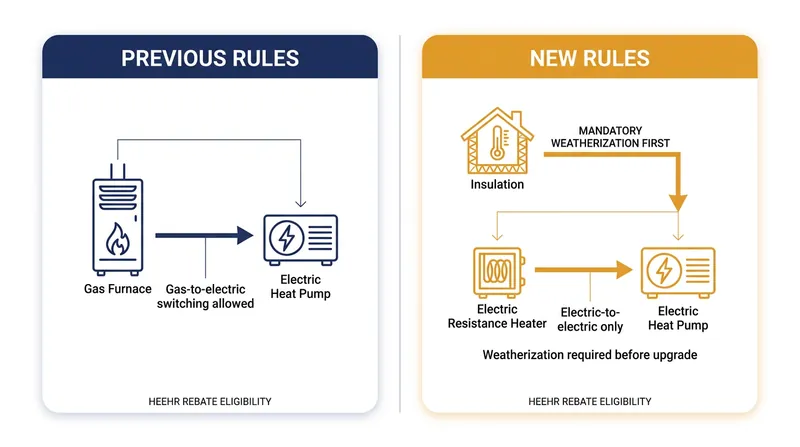 The revised HEEHR guidelines strictly prohibit using point-of-sale rebates to replace fossil fuel heating systems.