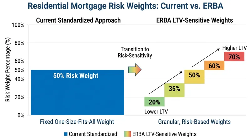By introducing loan-to-value (LTV) sensitive risk weights, the new rules make banks highly competitive in the prime mortgage market.