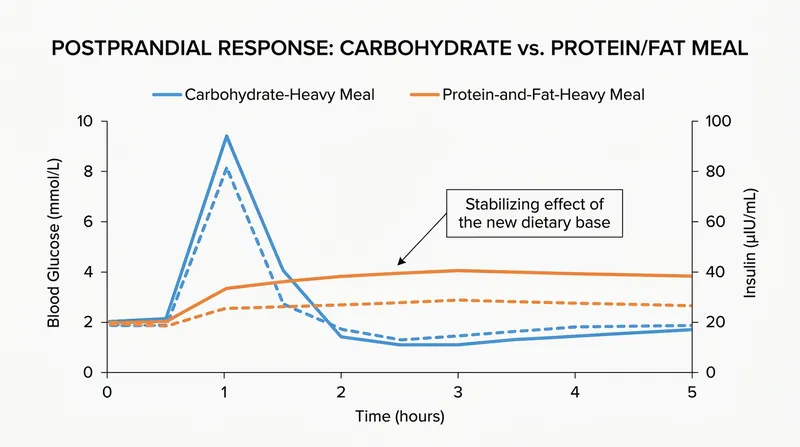 Protein and fat provide sustained energy without the sharp insulin spikes associated with refined carbohydrates.