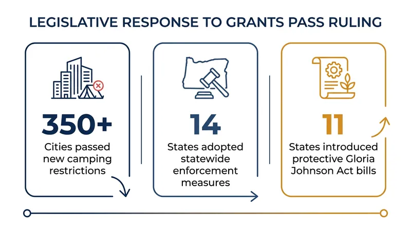 The legislative ripple effect of the Grants Pass ruling across municipal and state governments.