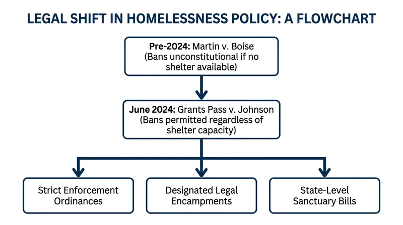 How the legal framework governing street homelessness has evolved over the past decade.
