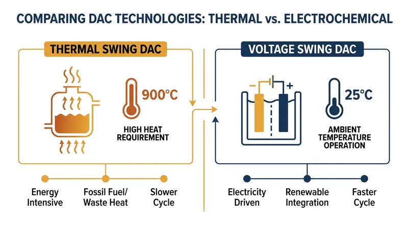 Electrochemical capture bypasses the massive energy penalty of heating materials to extreme temperatures.