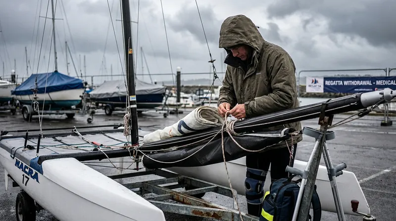 Dutch sailor Bjarne Bouwer withdrew from the championships to prioritize concussion recovery after a head impact.