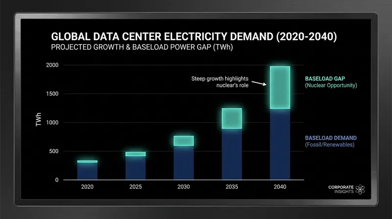 Global electricity demand from data centers is projected to multiply over the next two decades, straining existing grid infrastructure.
