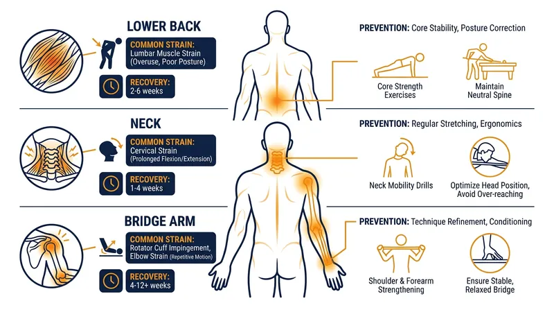 Common physical strains in snooker and the modern preventative measures used by professionals.